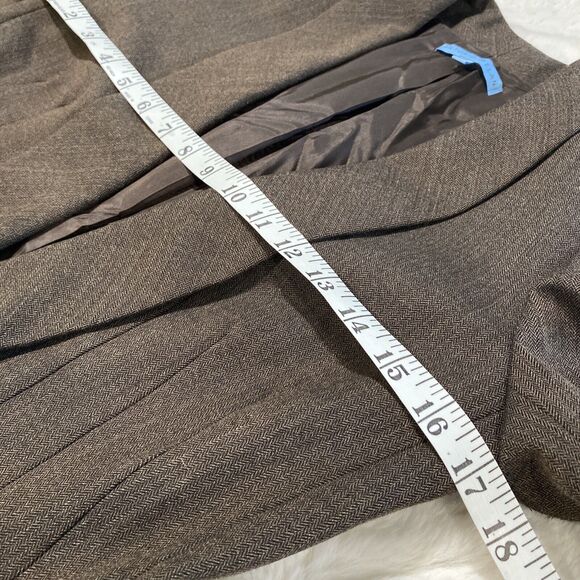 Antoni Melani Women's Brown Wool Herringbone Jeweled Button Blazer Sz 4 - Picture 6 of 9